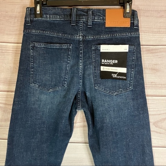 OUTLAND Denim Ranger Slim Tapered Jeans In Bondi Blue - Picture 9 of 13